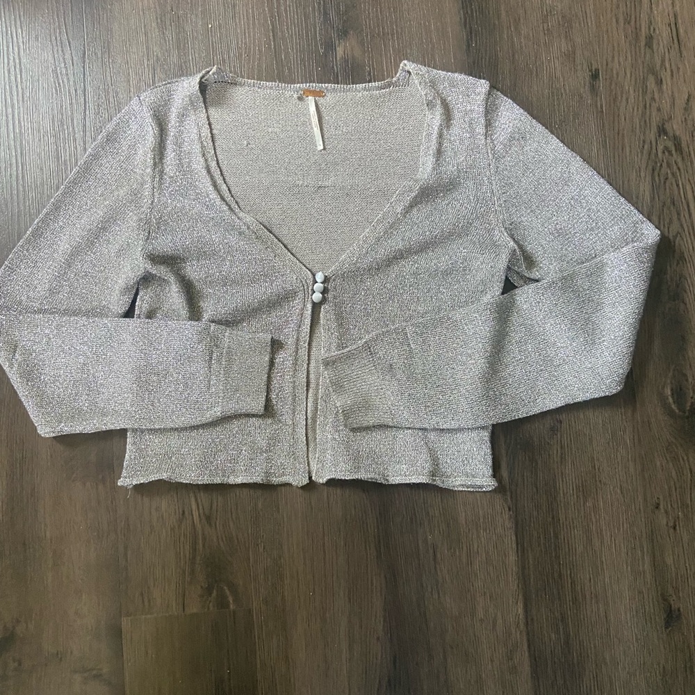 Free People Emmaline Metallic Cardigan